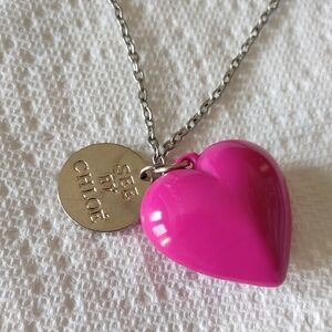 See By Chloe Fuchsia Heart Necklace